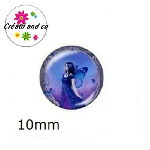 X2 cabochons fée 10mm