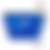 Porte monnaie bleu  motif géométrique pour bouton pression