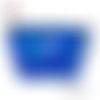 Porte monnaie bleu  motif géométrique pour bouton pression