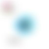 X2 cabochons fleur bleue 10mm