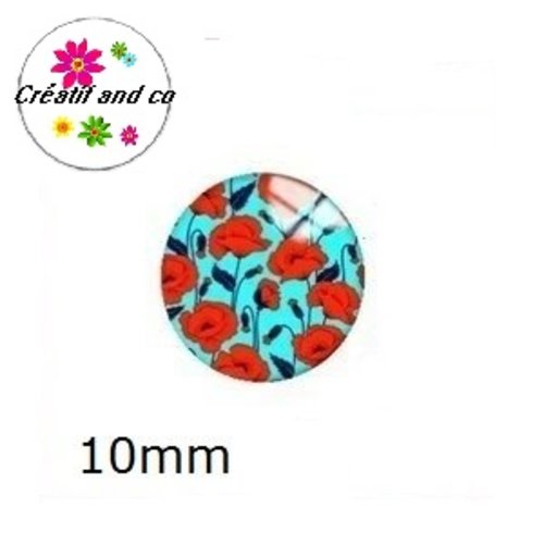 X2 cabochons fleuris 10mm