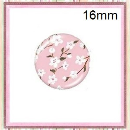 X2 cabochons fleuris 16mm