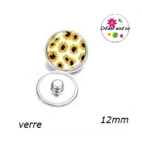 Bouton pression tournesol 12mm
