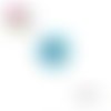 Bouton pression fleur bleue 12mm