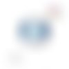 Bouton pression feuilles bleues