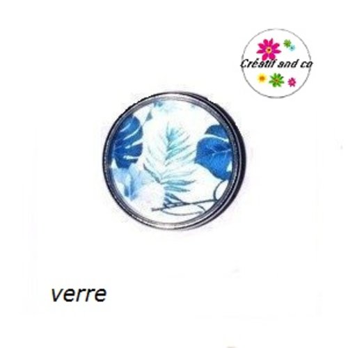 Bouton pression feuilles bleues