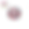 Bouton pression fleurs rouges