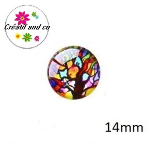 X2 cabochons arbre de vie 14mm