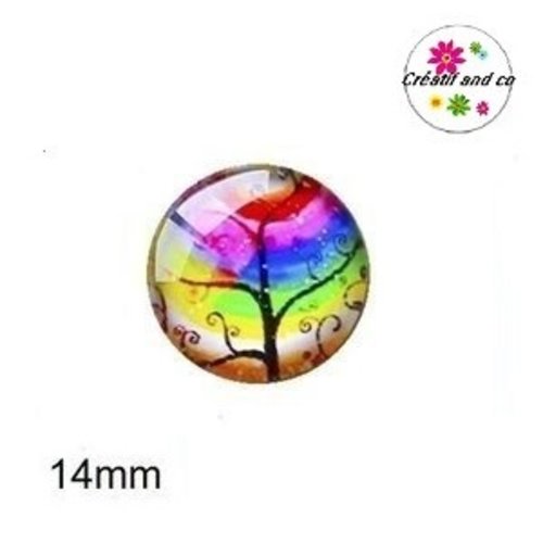 X2 cabochons arbre de vie 14mm