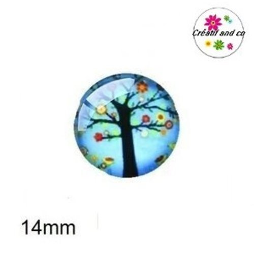 X2 cabochons arbre de vie 14mm