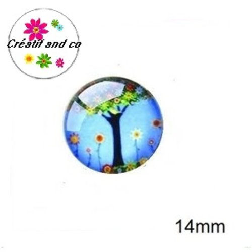 X2 cabochons arbre de vie 14mm