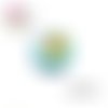 X2 cabochons fleuris 14mm