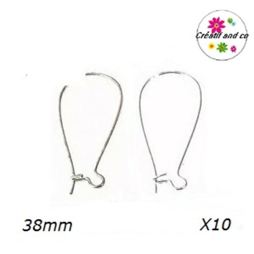 X10 supports boucles d'oreilles argentées 38mm