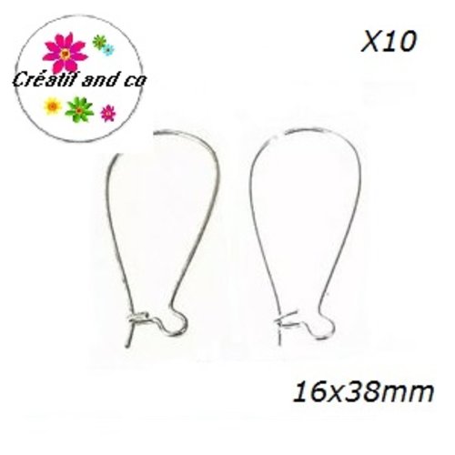X10 supports boucles d'oreilles argentés 38mm