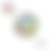 Cabochon fille dans champ fleuri  20mm