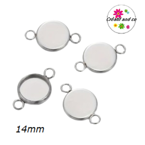 Connecteur acier inoxydable pour cabochon 14mm