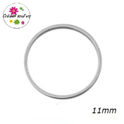 X2 connecteurs cercle acier inoxydable 11mm