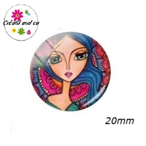 Cabochon visage femme 20mm