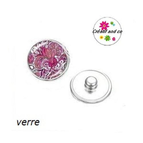Bouton pression fleuris
