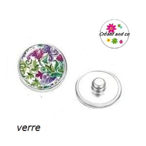 Bouton pression fleuris