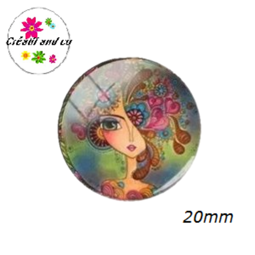 Cabochon visage femme 20mm