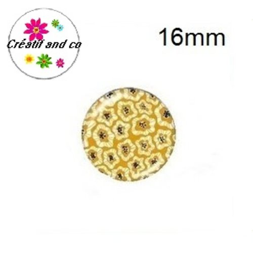 X2 cabochons fleuris 16mm