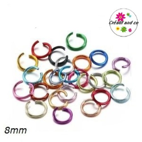 X50 anneaux de jonction mix couleurs métalliques 8mm