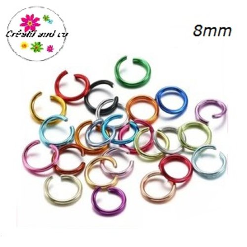 X50 anneaux de jonction mix couleurs métalliques 8mm