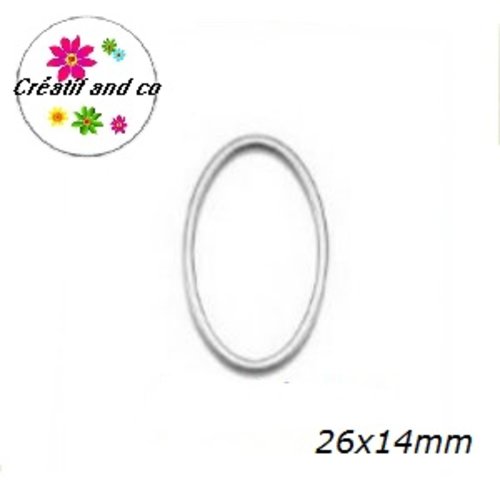X2 connecteurs ovales acier inoxydable 26x14mm