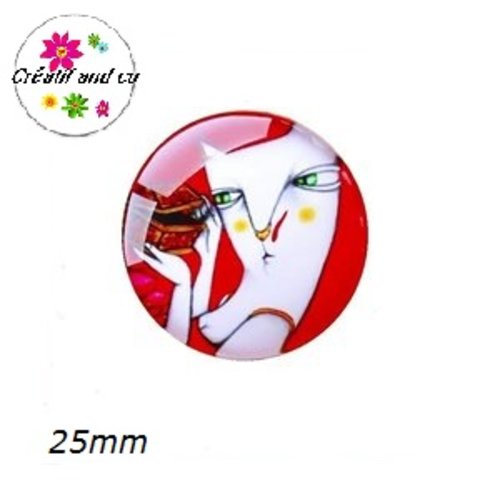 Cabochon chat 25mm