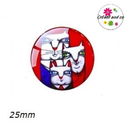 Cabochon trio de chat 25mm