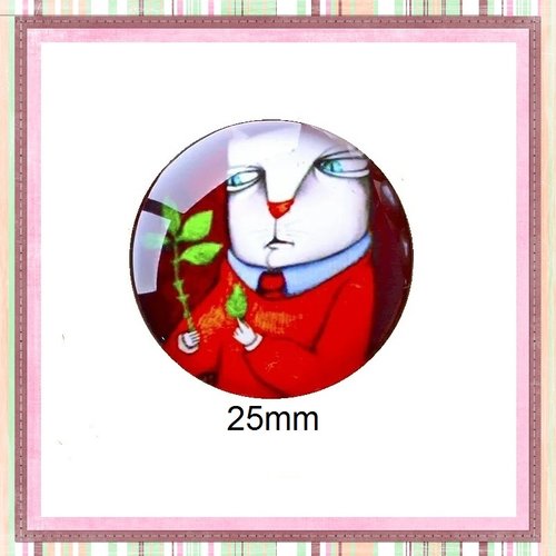 Cabochon chat 25mm