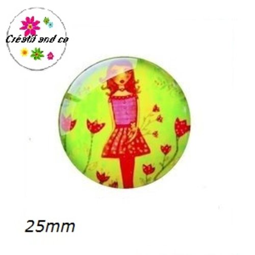 Cabochon petite fille 25mm