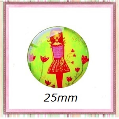 Cabochon petite fille  25mm