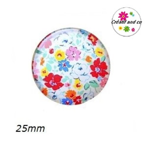 Cabochon fleuri 25mm