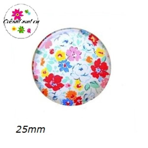 Cabochon fleuri 25mm