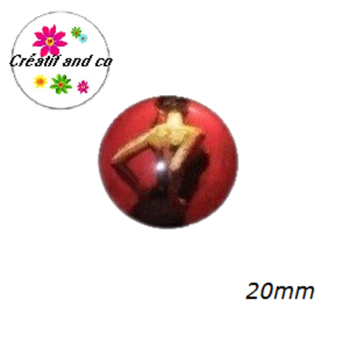 Cabochon femme nue de dos 20mm