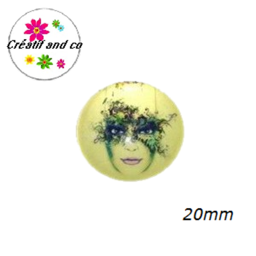 Cabochon visage femme 20mm