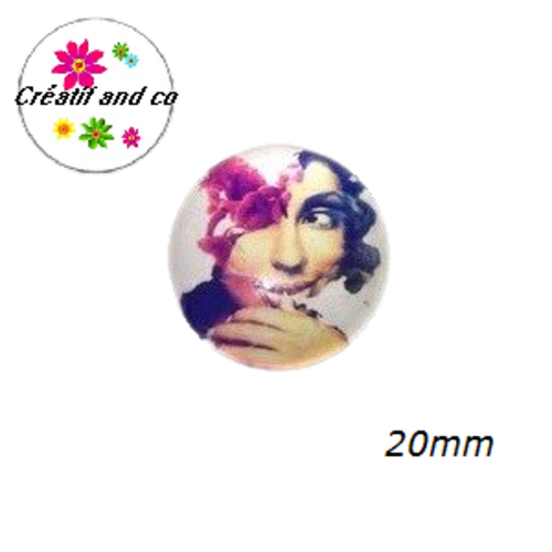 Cabochon visage femme 20mm