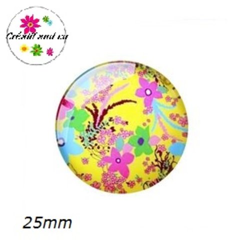 Cabochon fleuri 25mm