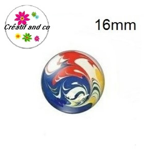 X2 cabochons motif géomètrique 16mm
