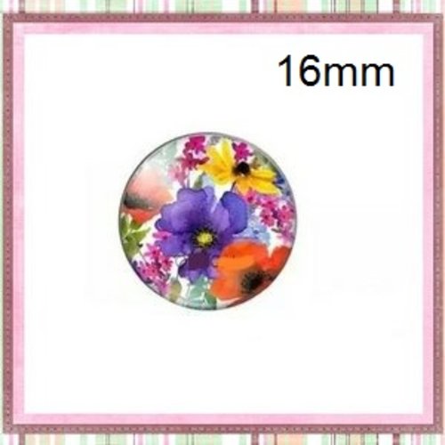 X2 cabochons fleurs 16mm