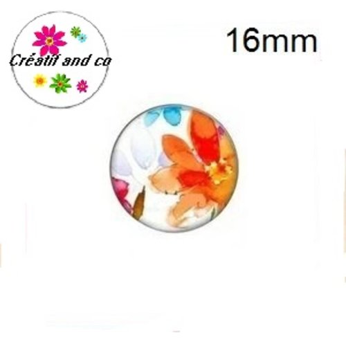 X2 cabochons fleurs 16mm
