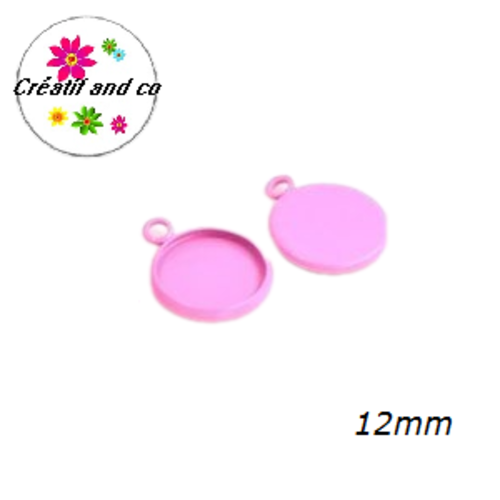 Pendentif rose pour cabochon 12mm