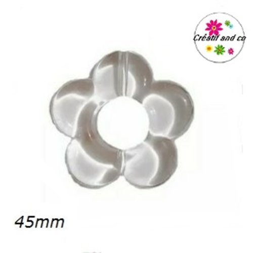 Grosse perle fleur translucide 45mm