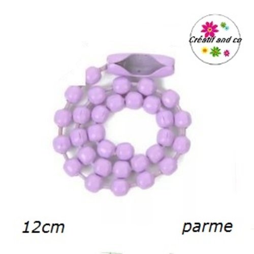 Chaine bille parme 12cm