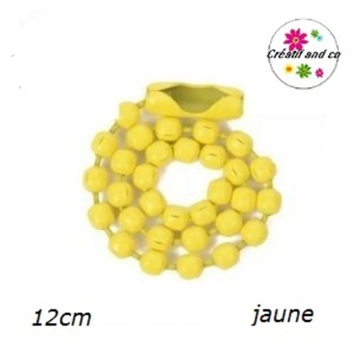 Chaine bille jaune 12cm