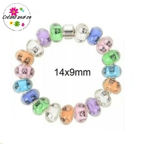 Grosse perle motif tête de mort 14mm