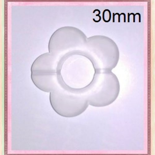 Grosse perle fleur blanche glacée 30mm