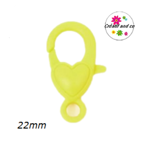 Mousqueton homard jaune d'or plastique 22mm
